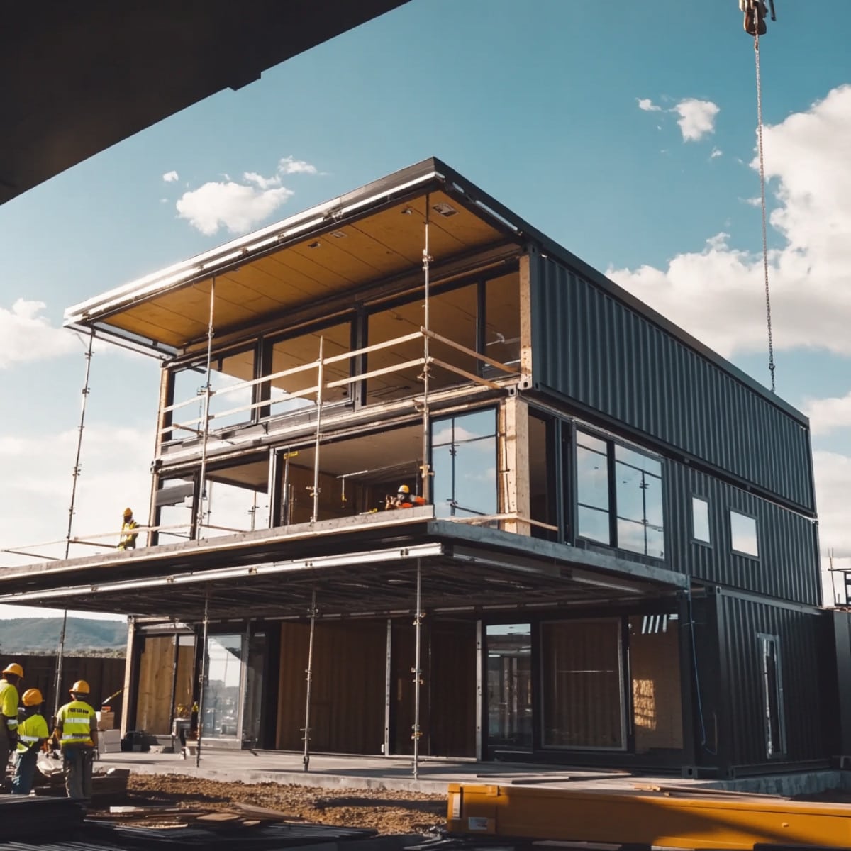 Processus de construction dune maison en conteneur