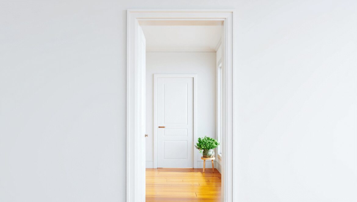Adding DIY Painted Doors and Trim to Our Small Entry Alcove