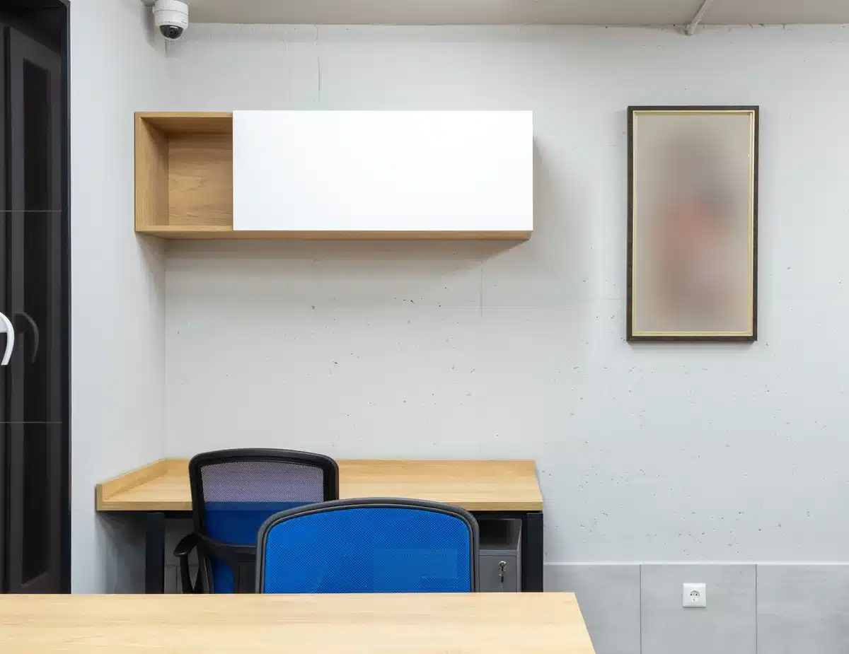 Dossier de chaise fixé au mur servant de porte-manteau avec vêtements suspendus