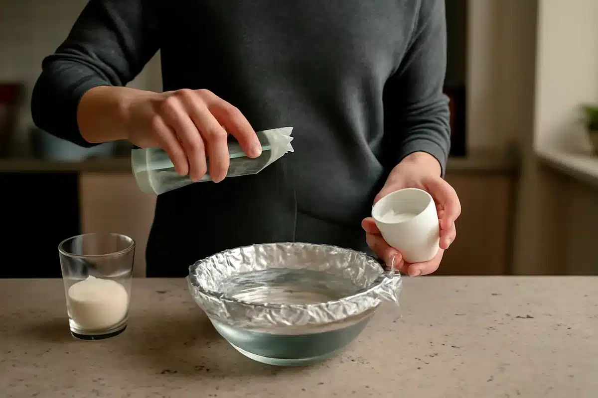 Comment préparer un nettoyant bijoux maison qui marche vraiment — La version la plus répandue combine eau chaude , bicarbonate de soude , sel et un peu de liquide vaisselle, avec une feuille d' aluminium au fond du récipient. L'idée chimique
