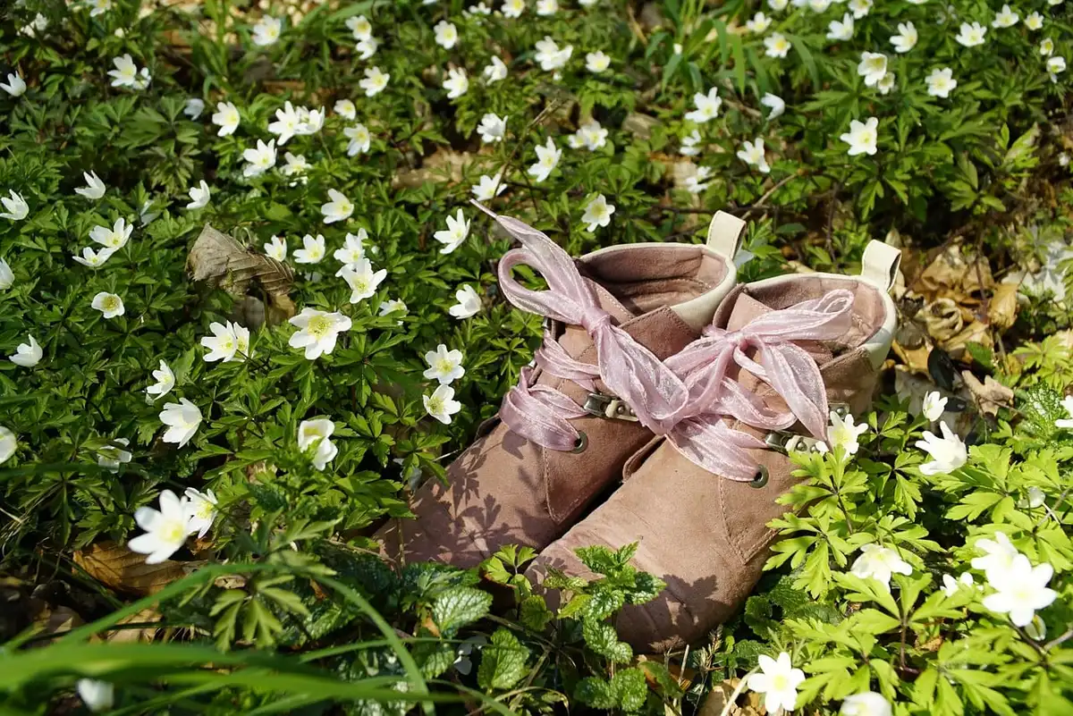 Sachets de bicarbonate posés à l'intérieur d'une chaussure pour absorber les odeurs