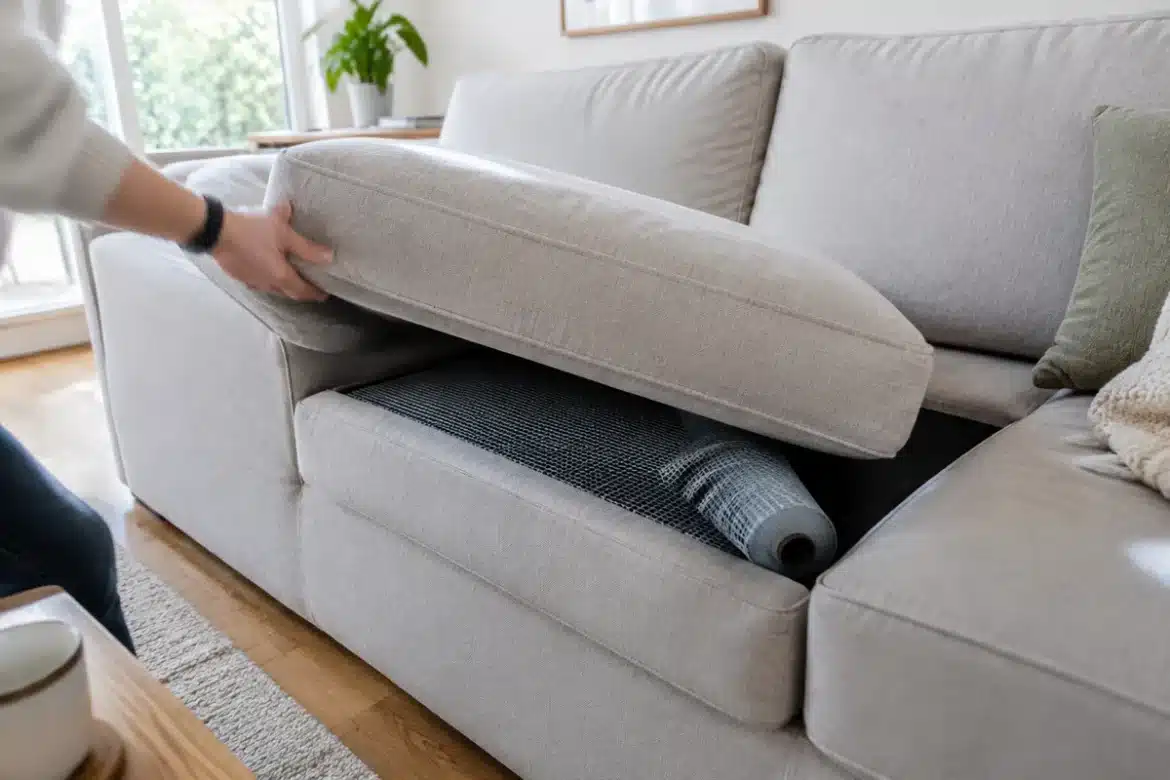 Comment empêcher facilement les coussins du canapé de glisser ?